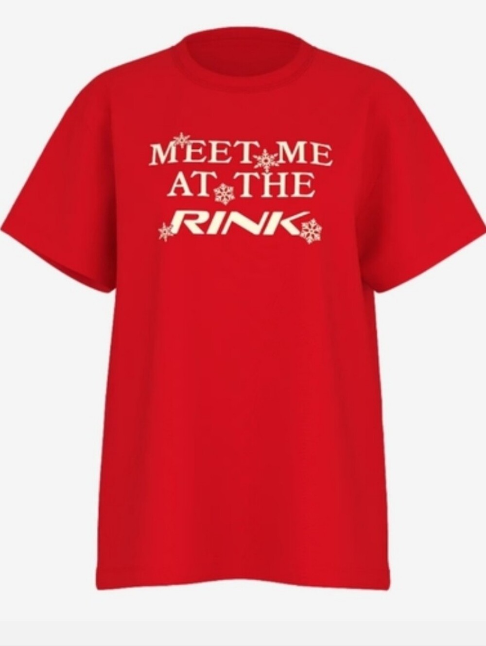 Victoria's Secret PINK campus Short Sleeve Tee OVERSIZED MEET ME AT THE RINK